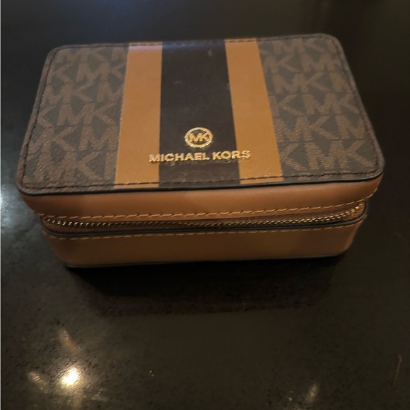 Michael Kors Brown and Black travel jewelry case with Signature Monogram - Picture 1 of 5